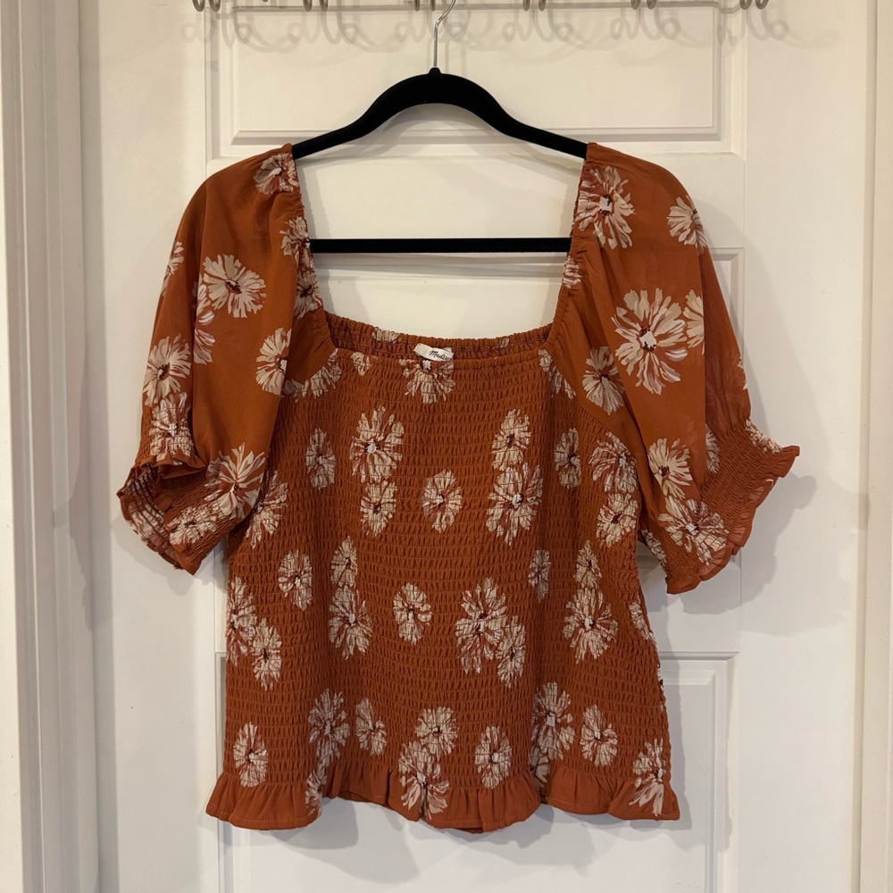 Madewell Floral Smocked Top
